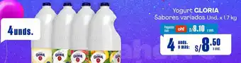 Makro Yogurt GLORIA Sabores variados 4Unds. x 1.7 kg oferta