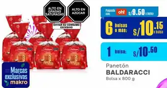 Makro Panetón BALDARACCI 6 Bolsas x 800 g oferta