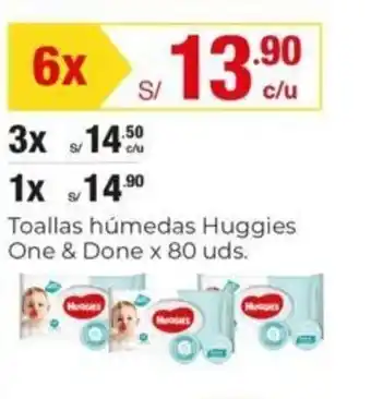 Metro Toallas húmedas Huggies One & Done x 80 uds. x 6 oferta