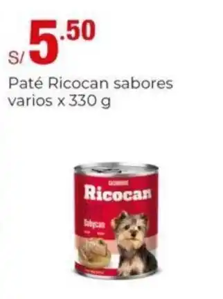 Metro Paté Ricocan sabores varios x 330 g oferta