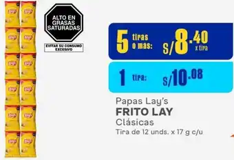 Makro Papas Lay's FRITO LAY Clásicas 5 Tiras de 12 unds. x 17 g c/u oferta