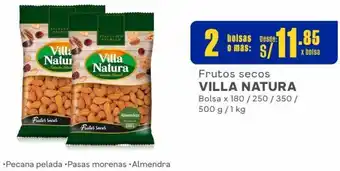 Makro Frutos secos VILLA NATURA 2 Bolsas x 180/250/350/ 500 g/1 kg oferta