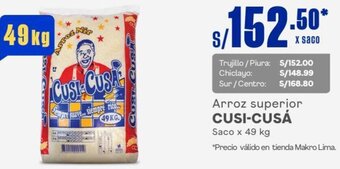 Makro Arroz superior CUSI-CUSÁ Saco x 49 kg oferta