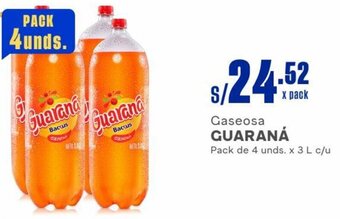 Makro Gaseosa GUARANÁ Pack de 4 unds. x 3 L c/u oferta