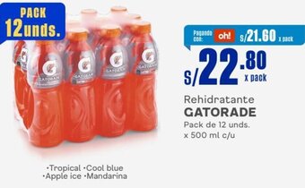 Makro Rehidratante GATORADE Pack de 12 unds. x 500 ml c/u oferta