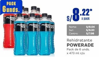 Makro Rehidratante POWERADE Pack de 6 unds. x 473 ml c/u oferta