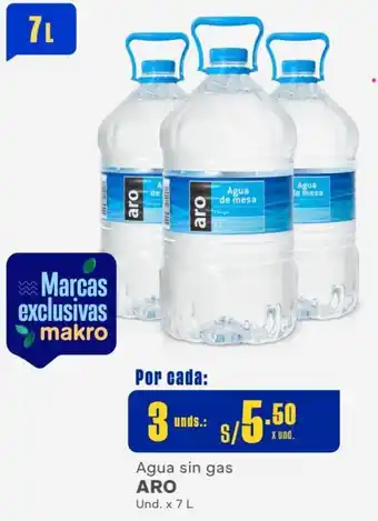 Makro Agua sin gas ARO 3 Unds. x 7 L oferta