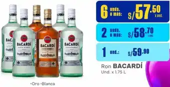 Makro Ron BACARDI 6 Unds. x 1.75 L oferta