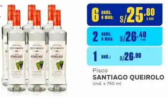 Makro Pisco SANTIAGO QUEIROLO 6 Unds. x 750 ml oferta