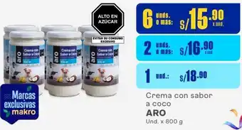 Makro Crema con Sabor a Coco ARO 6 Unds. x 800 g oferta