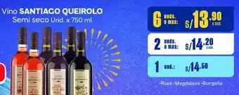 Makro Vino SANTIAGO QUEIROLO Semi seco 6 Unds. x 750 ml oferta