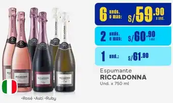 Makro Espumante RICCADONNA 6 Unds. x 750 ml oferta