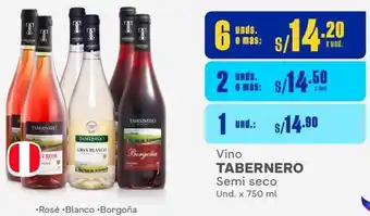 Makro Vino TABERNERO Semi seco 6 Unds. x 750 ml oferta