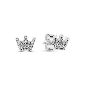 Aretes de botón corona
