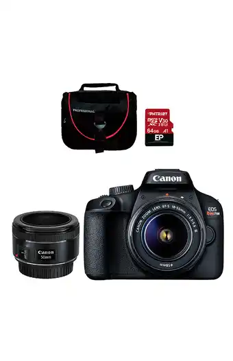 Tiendas EFE Cámara canon eos rebel t100 + lente ef-s 18-55mm + lente ef-50mm + memoria 64gb + maletín oferta