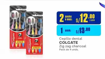 Makro Cepillo dental COLGATE Zig zag charcoal Pack de 4 unds. x 2 packs o mas oferta