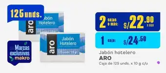 Makro Jabón hotelero ARO Caja de 125 unds. x 10 g x 2 cajas o mas oferta