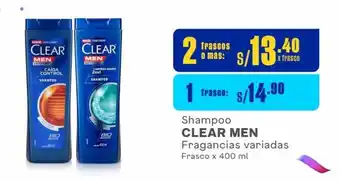 Makro Shampoo CLEAR MEN Fragancias variadas Frasco x 400 ml x 2 frascos o mas oferta