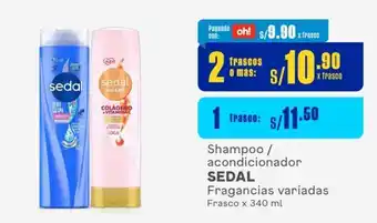 Makro Shampoo / acondicionador SEDAL Fragancias variadas Frasco x 340 ml x 2 frascos oferta