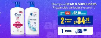 Makro Shampoo HEAD & SHOULDERS Fragancias variadas Frasco x 1L x 2 frascos o mas oferta