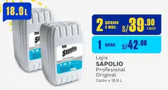 Makro Lejía SAPOLIO Profesional Original Galón x 18.9 L oferta