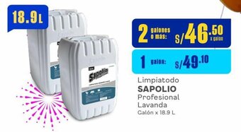 Makro Limpiatodo SAPOLIO Profesional Lavanda Galón x 18.9 L oferta