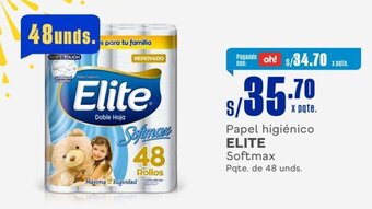 Makro Papel higiénico ELITE Softmax Pqte. de 48 unds. oferta
