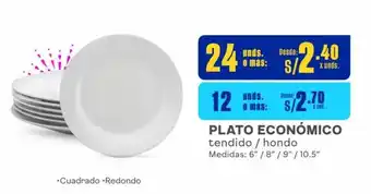 Makro PLATO ECONÓMICO tendido / hondo Medidas: 6" /8" / 9" / 10.5" x 12 unds o mas oferta