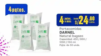Makro Portacomidas DARNEL Natural bagazo Capacidad: 450 / 900 / 1000/1150 ml Pqte. de 50 unds. x 4 pqtes. o mas oferta