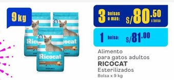 Makro Alimento para gatos adultos RICOCAT Esterilizados Bolsa x 9 kg oferta