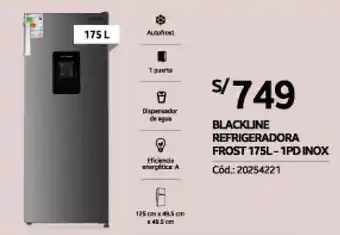 Plaza Vea BLACKLINE REFRIGERADORA FROST 175L-1PD INOX Cód.: 20254221 oferta