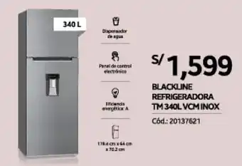 Plaza Vea BLACKLINE REFRIGERADORA TM 340L VCM INOX Cód: 20137621 oferta