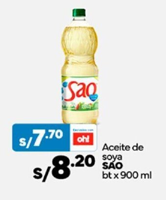 Plaza Vea Aceite de Soya SÃO bt x 900 ml oferta