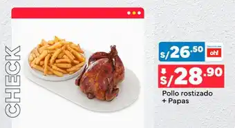 Plaza Vea Pollo rostizado + Papas oferta