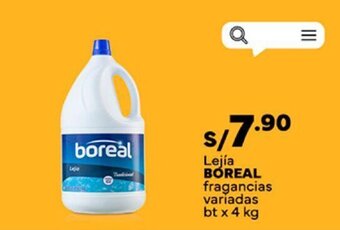 Plaza Vea Lejía BOREAL fragancias variadas bt x 4 kg oferta