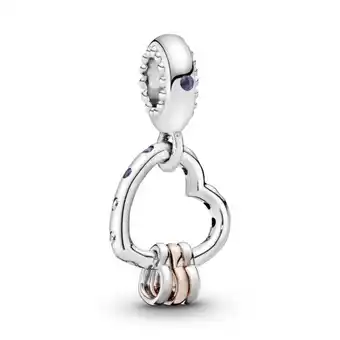 Charm colgante corazón lleno de amor recubrimiento en oro rosa de 14k