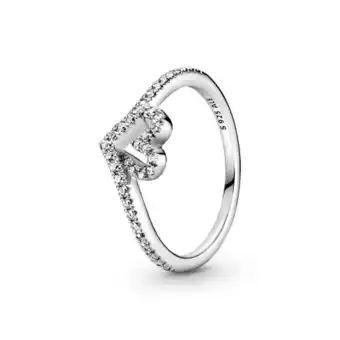 Pandora Anillo hueso de los deseos con corazón brillante oferta