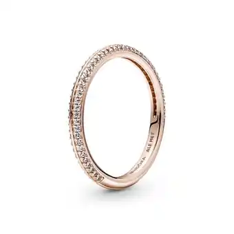 Pandora Anillo de pavé recubrimiento en oro rosa de 14k pandora me oferta