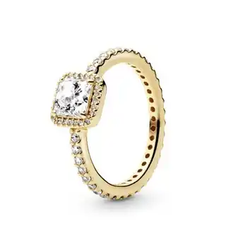 Pandora Anillo oro 14k cuadrado con halo brillante oferta