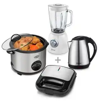 Hiraoka Olla arrocera miray om-t342 1.8l + licuadora miray lm-121v-b 1.8l + hervidor miray hm-873 1.8 l + sandwichera miray sm-72 oferta