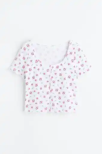 H&M Top acanalado con botones oferta