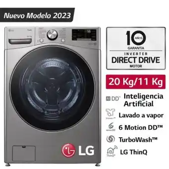 Hiraoka Lavaseca lg ai dd carga frontal wd20vv2s6r 20kg/11kg oferta