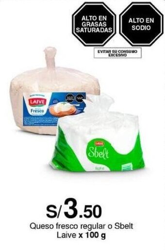 Metro Queso fresco regular o Sbelt Laive x 100 g oferta