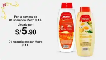 Metro shampoo Metro x 1L | Acondicionador Metro x 1L oferta