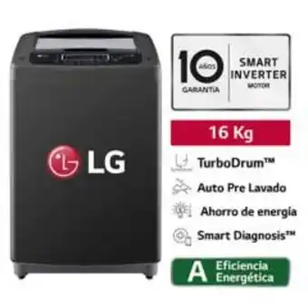 Maestro Lavadora wt16bpb 16kg smart motion carga superior negro claro lg oferta