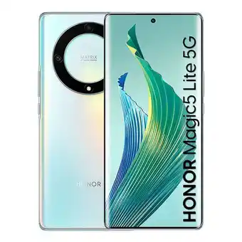 Celular honor magic 5 lite 5g 128gb, 6gb ram, cámara principal, 64mp + 5mp + 2mp, frontal 16mp, 6.67, plateado