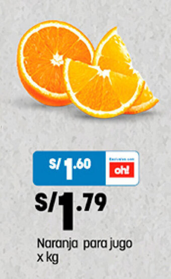 Plaza Vea Naranja para jugo x kg oferta