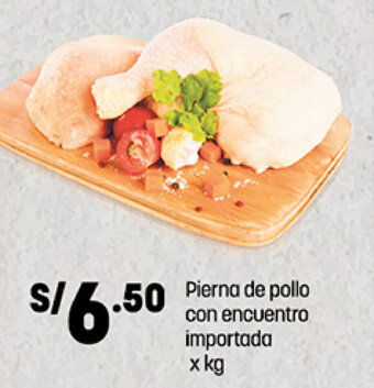 Plaza Vea Pierna de pollo con encuentro importada x kg oferta