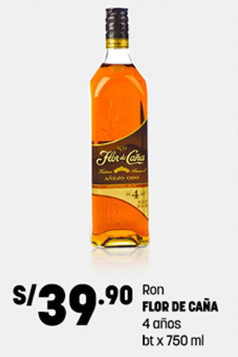 Plaza Vea Ron FLOR DE CAÑA 4 años bt x 750ml oferta