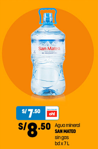 Plaza Vea Agua mineral SAN MATEO sin gas bd x 7L oferta